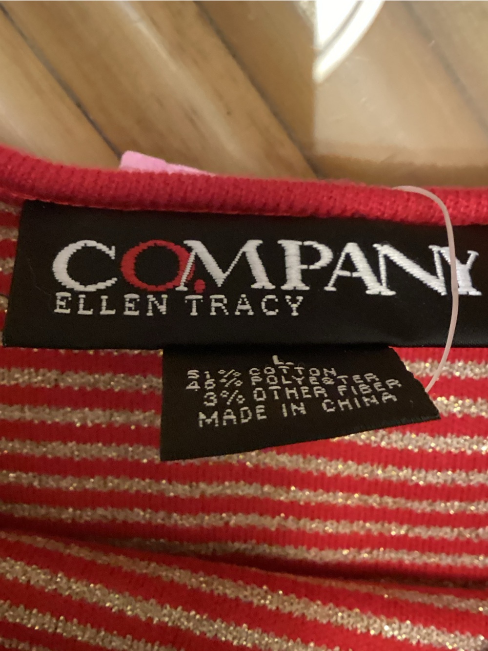 Striped Red & Gold Ribbed Knit Spaghetti Strap Cami - Picture 3 of 4